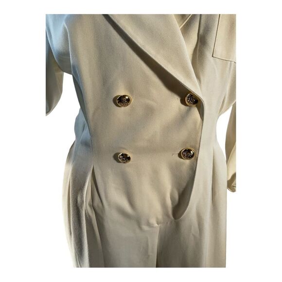 Sideffects Women’s Vintage Ivory Long Sleeve Jumpsuit Size 12 - Picture 2 of 16